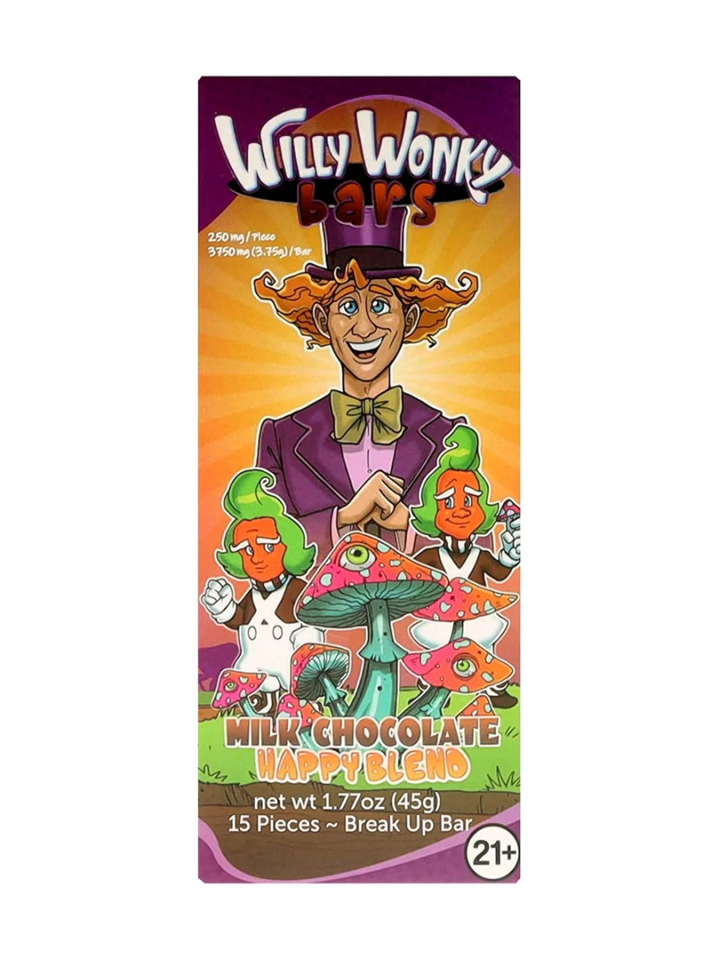 Willy Wonky Bars Milk Chocolate Happy Blend 15 Pcs