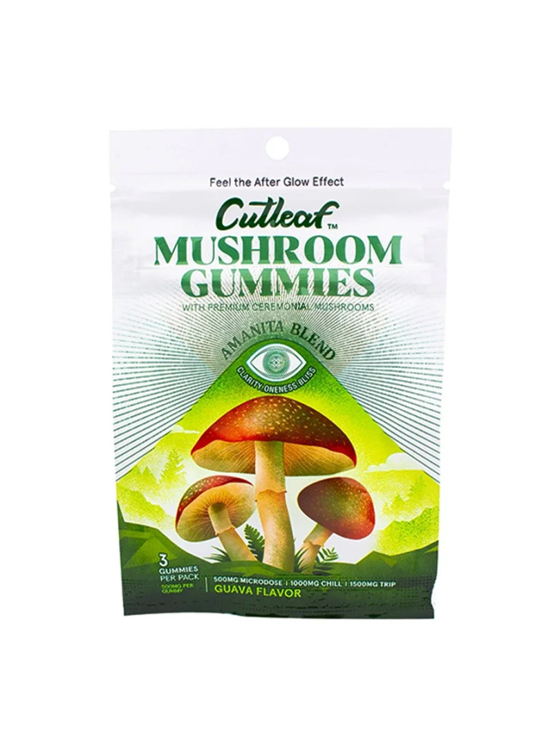 Cutleaf Mushroom Gummies Amanita Blend Quava Flavor 3 Gummies Per Pack