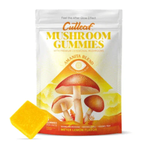 Cutleaf Mushroom Gummies Amanita Blend Meyer Lemon Flavor 3 Gummies Per Pack