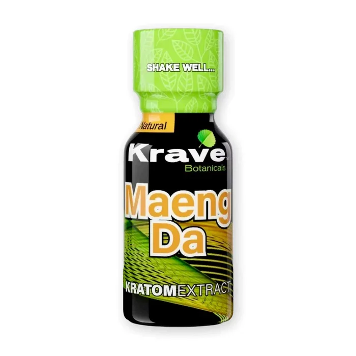 Krave Maeng Da Kratom Extract Shots Display 12 Bottles Per Pack 10mL Per Bottle