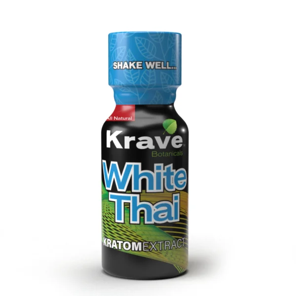 Krave White Thai Kratom Extract Display 12 Bottles Per Pack 10mL Per Bottle