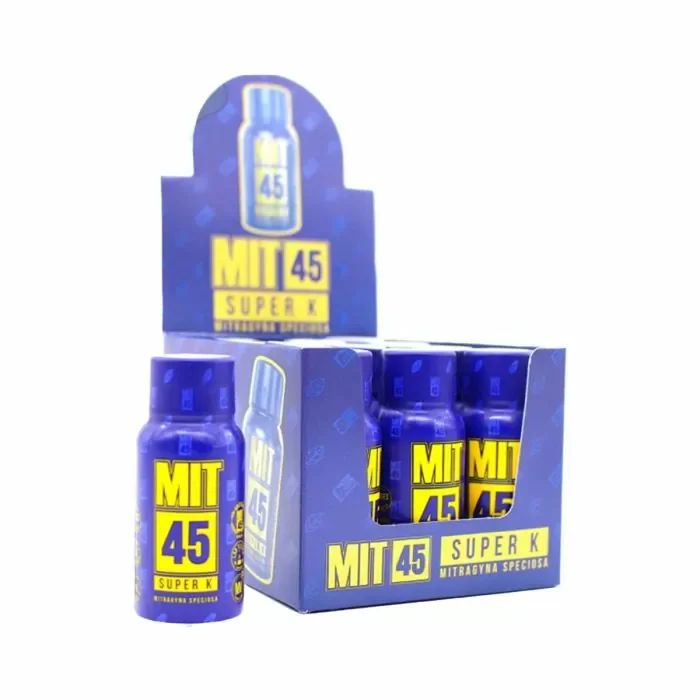MIT 45 Super K Mitragyna Speciosa Shots Display 12 Bottles Per Pack