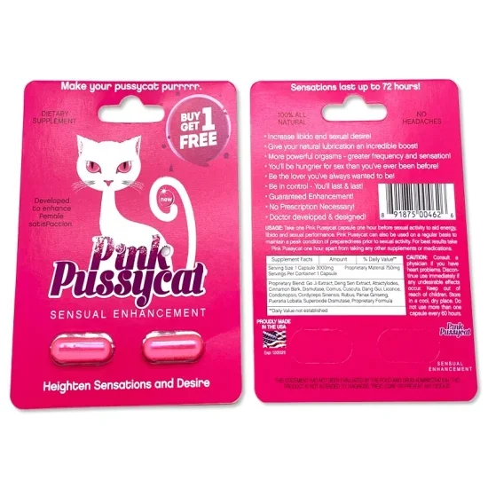 Pink Pussycat Sensual Enhancement For Female Capsules Display 30 CT