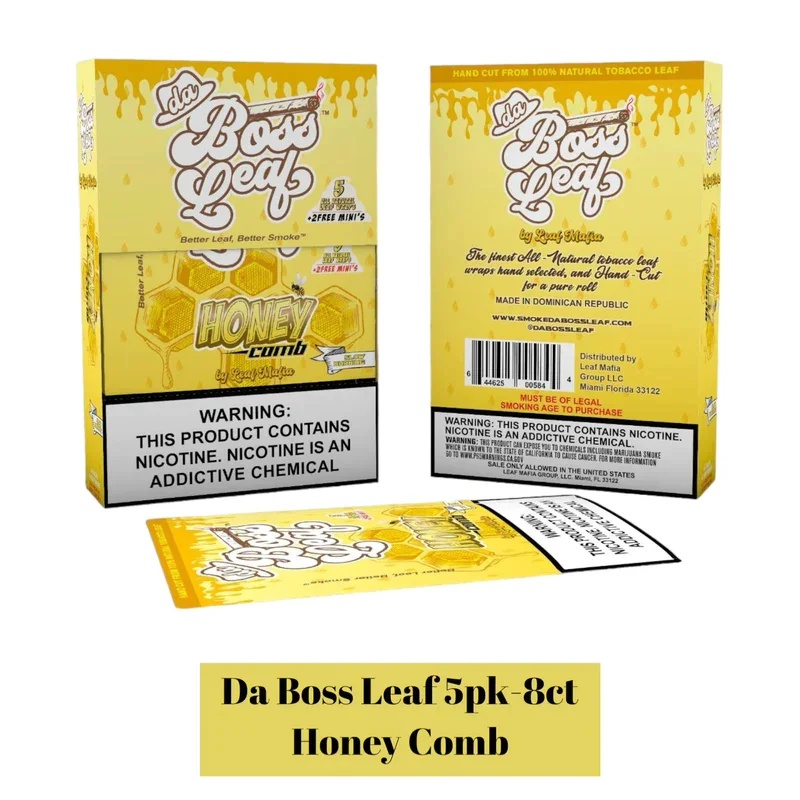 Da Boss Laef Honey Comb 8-5 Packs 40 Leaf Wraps