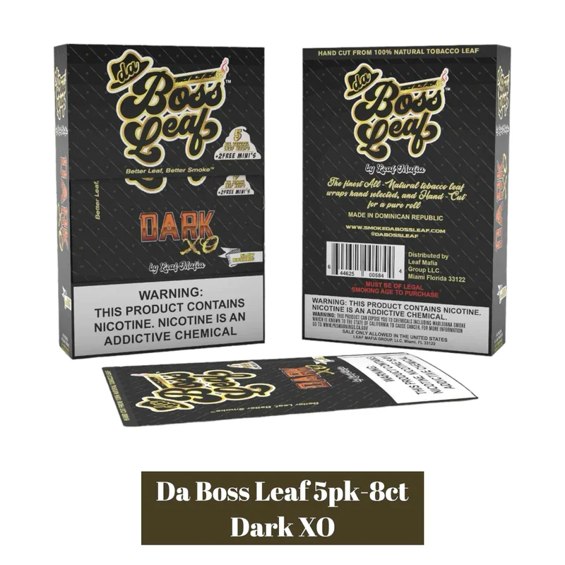 Da Boss Leaf Dark XO 8-5 Packs 40 Leaf Wraps
