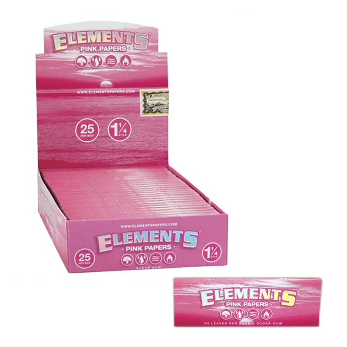 Elements Pink Papers 1 1/4 Size 50 Leaves Per Pack