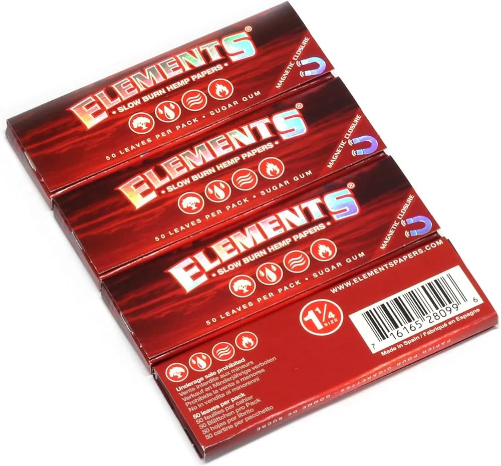 Elements Slow Burn Hemp Papers Magnetic Closure 1 1/4 Size 25 Per Box