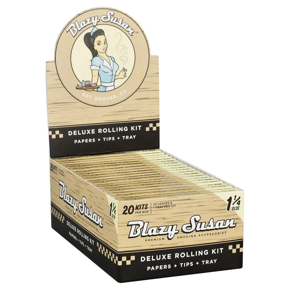 Blazy Susan Deluxe Rolling Kit King Size Slim 20 Kits Per Box 32 Leaves & 32 Tips 1 Tray Per Kit
