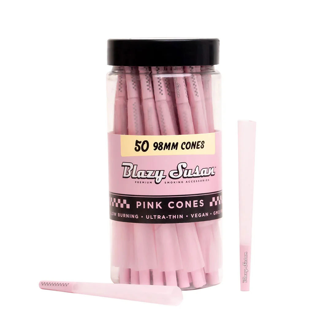 Blazy Susan Pink Cones 50 Cones - 98MM Ultra Thin