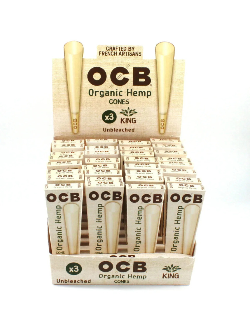 OCB Organic Hemp Cones King Size Ultra Thin Unbleached 32x3