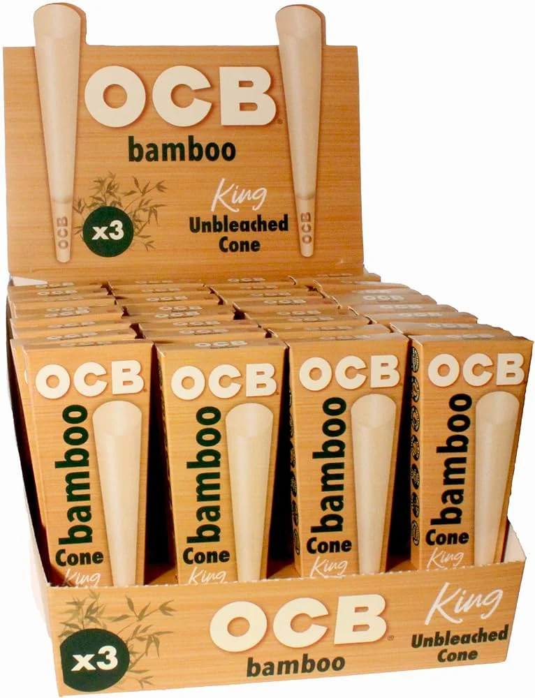 OCB Bamboo Cones King Size Unbleached Ultra Thin 32x6
