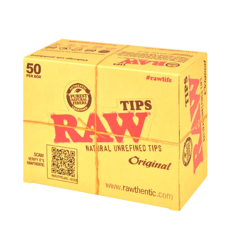 RAW Original Tips 50 Booklets Per Box - 50 Tips Per Booklet