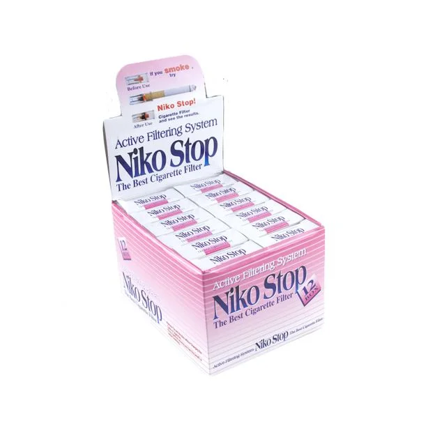 Niko Stop Cigarette Filter Display 12 Packs Per Box 30 Filters Per Pack