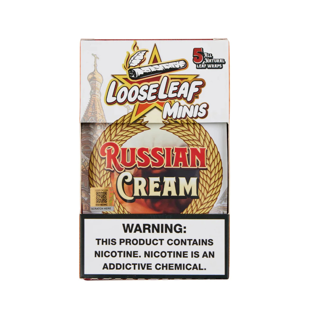 Loose Leaf Minis Russian Cream 8-5 Packs 40 Leaf Wraps