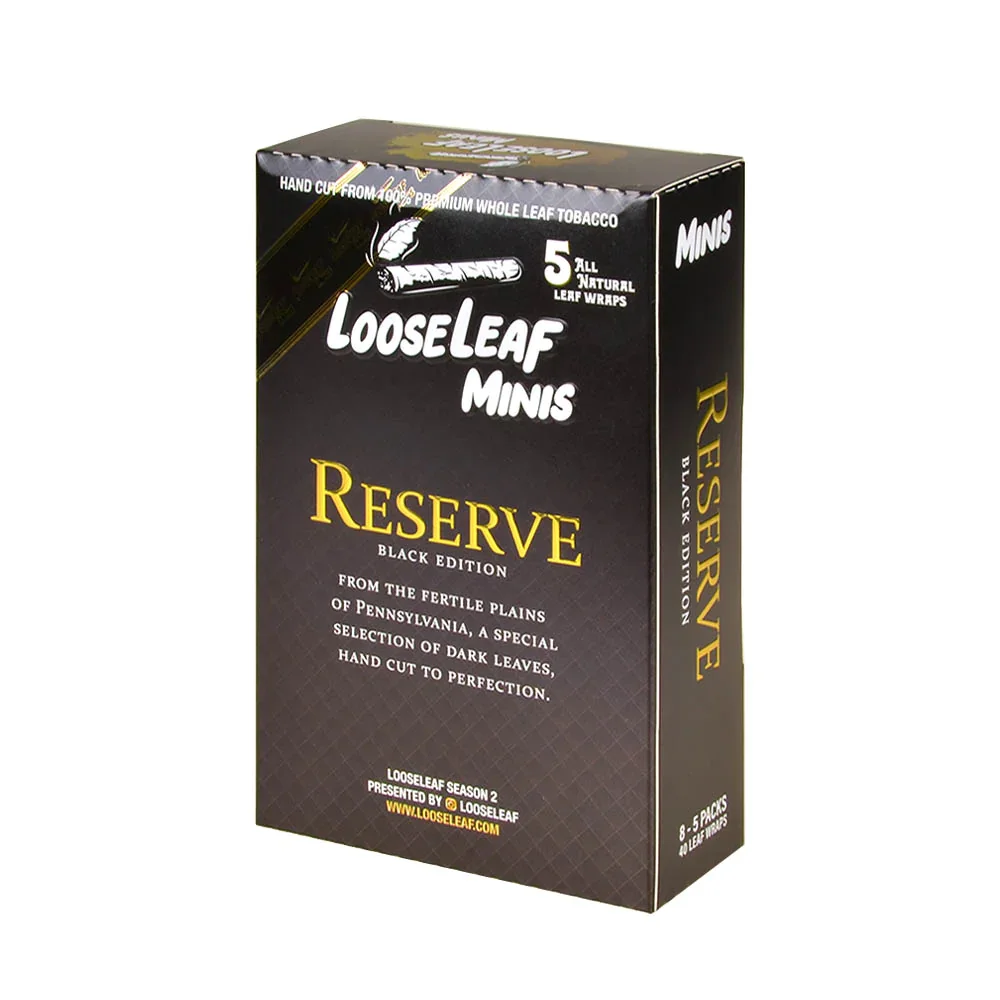 Loose Leaf Minis Reserve Black Edition 8-5 Packs 40 Leaf Wraps