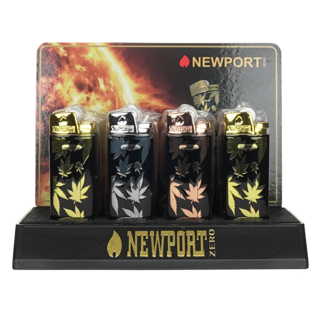 Newport Zero Jet Flame Lighters Patent Pending Display 12 CT - 4 Colors (NZL119)