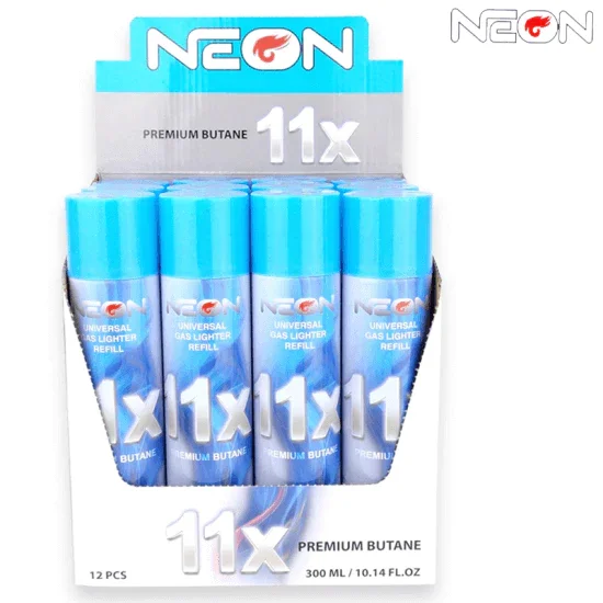 Neon 11x Premium Butane Universal Gas Lighter Refill 300ML 12CT Per Box