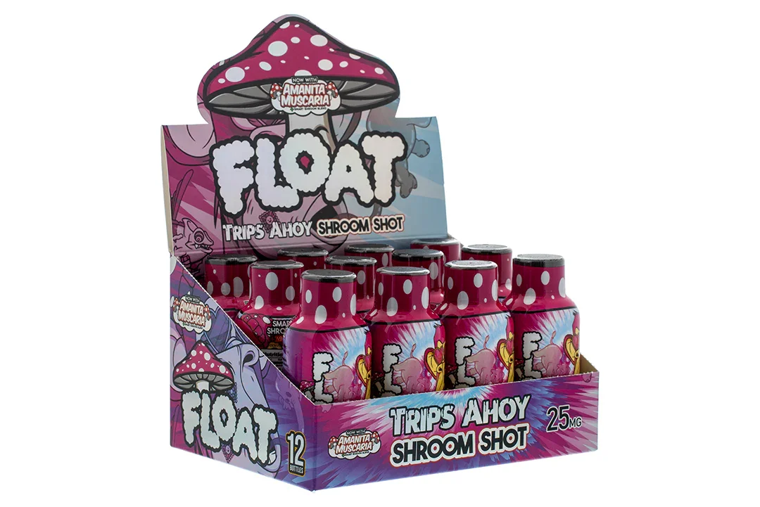Float Trips Ahoy Shroom Shot + Detla 9 THC Display 12 Bottles