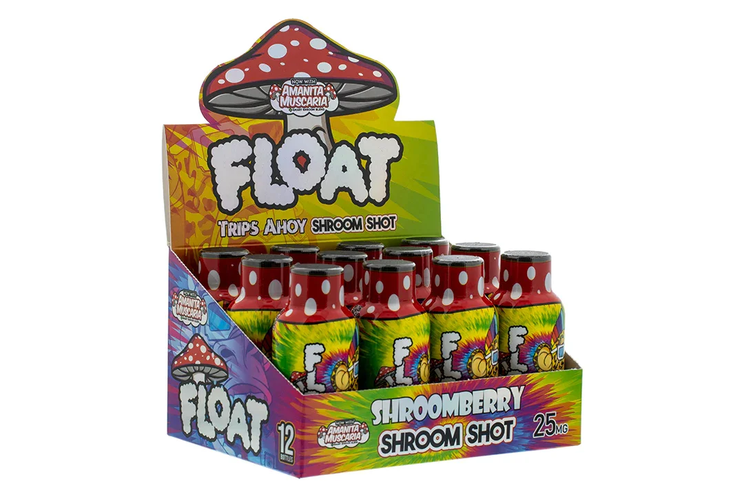 Float Shroomberry Shroom Shot + Delta 9 THC Display 12 Bottles