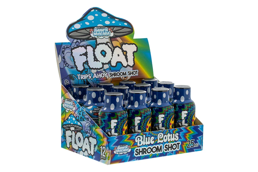 Float Blue Lotus Shroom Shot + Delta 9 THC Display 12 Bottles